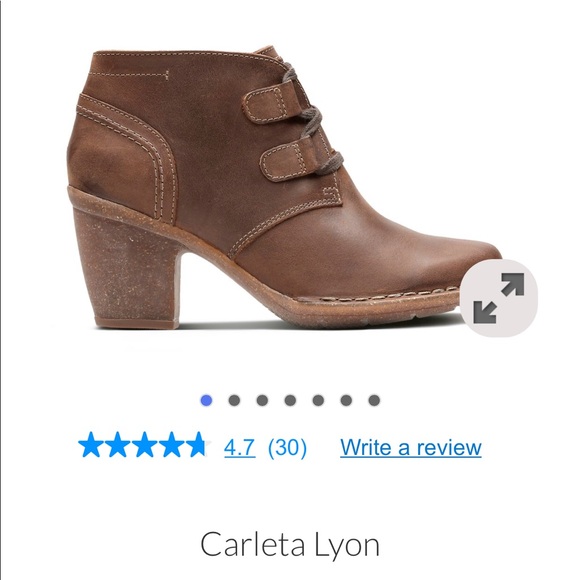 Clarks Carleta Lyon Booties, Brown Leather - Picture 3 of 3